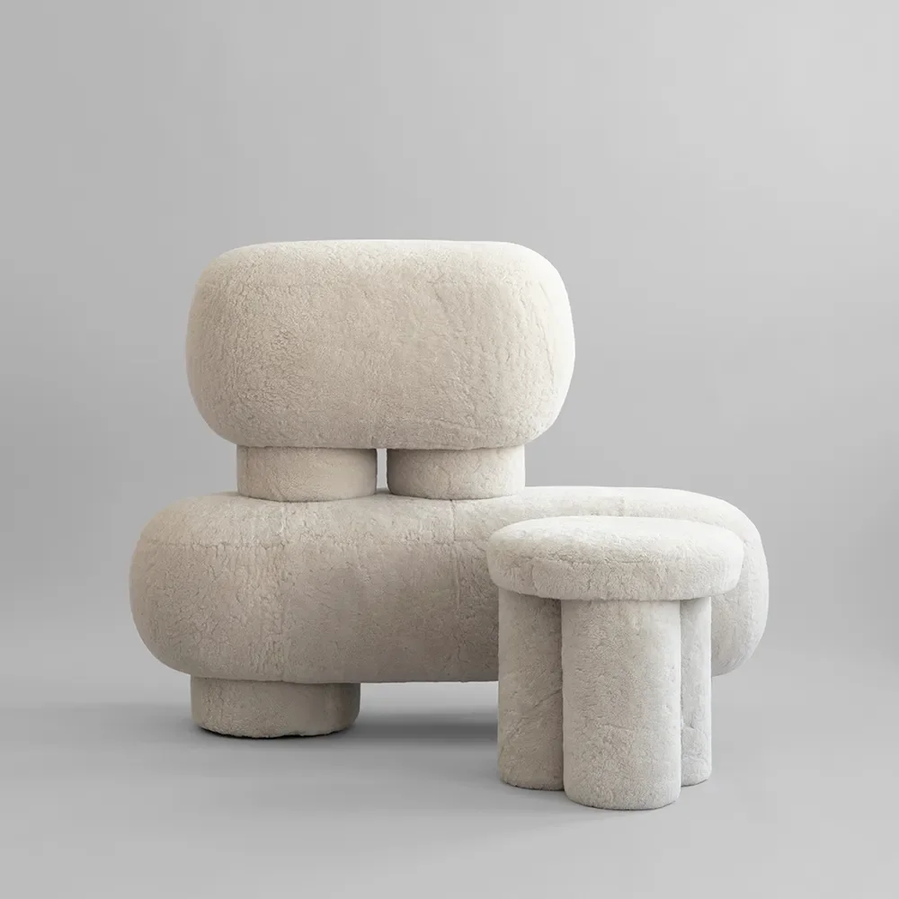 Big Foot Bänk, Petit - Sheepskin