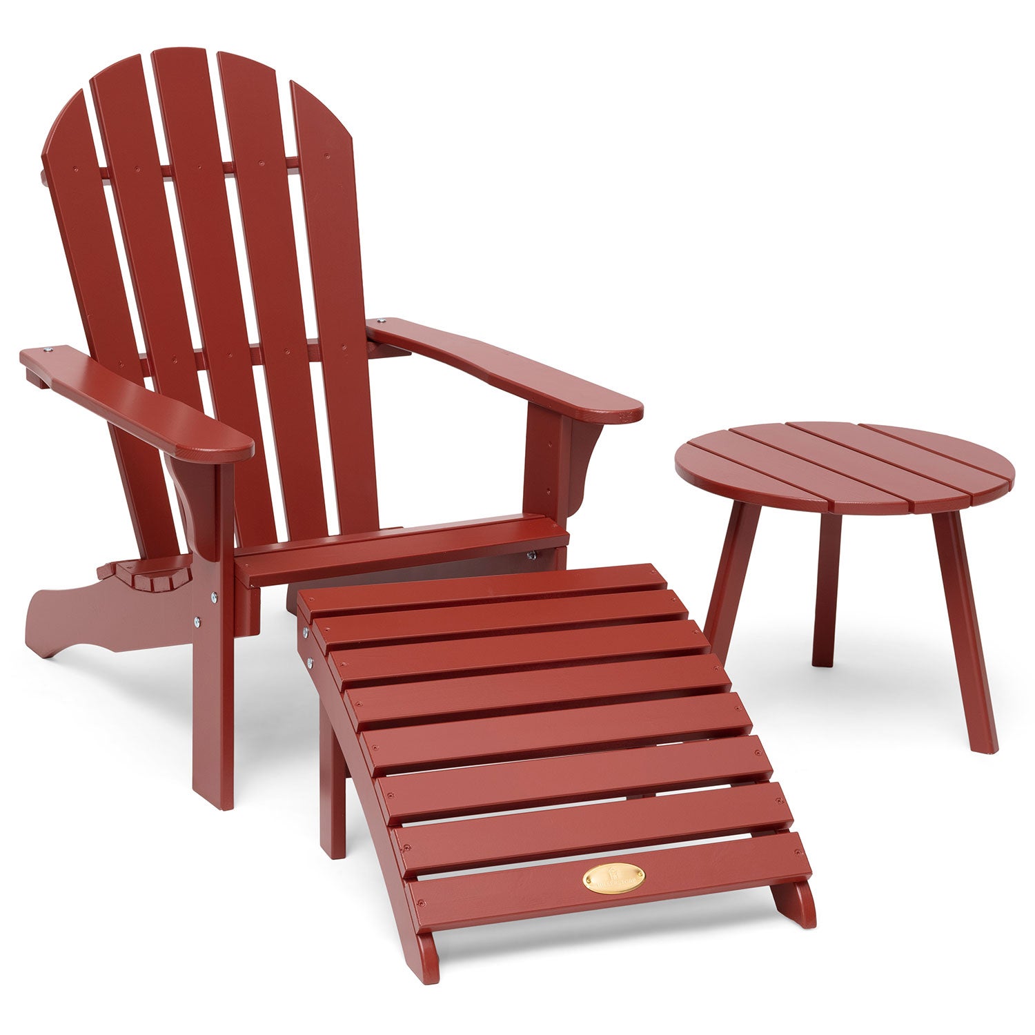 Tennessee däckstol inkl. fotpall oxidröd furu 