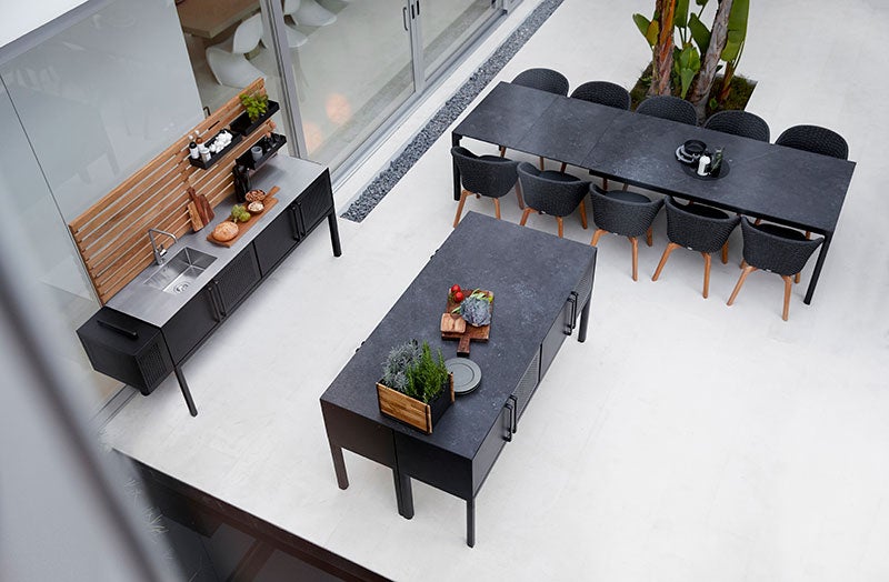 Drop Utekök Lavagrå Inkl. Vägg 