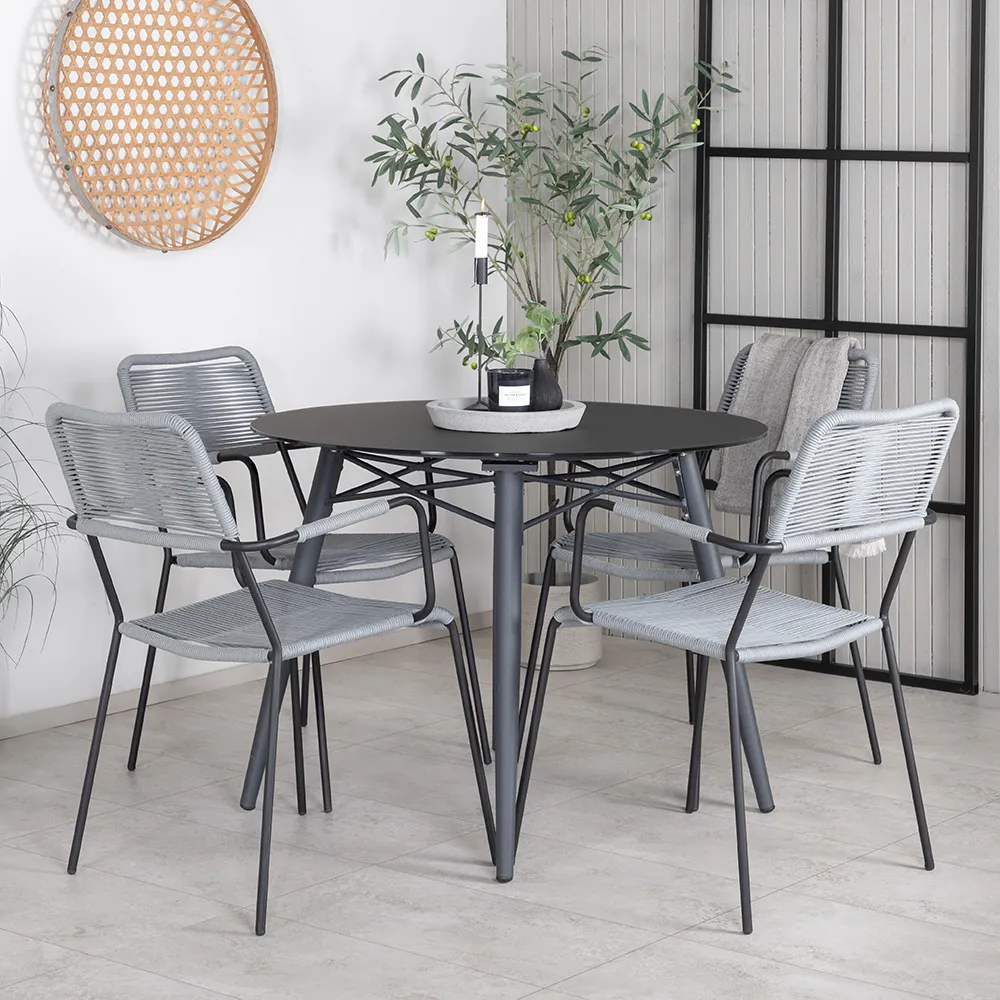 Lindos Karmstol Grå 2-pack