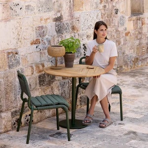 Al Dente stol, stapelbar m/dark green Weave Dark green