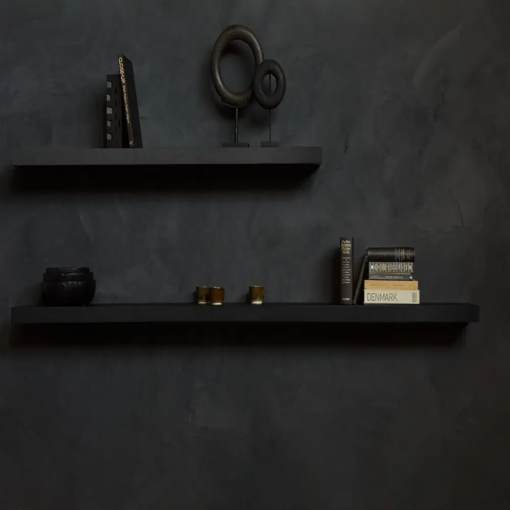 Vägghylla Svartbetsad ek 140x22 cm