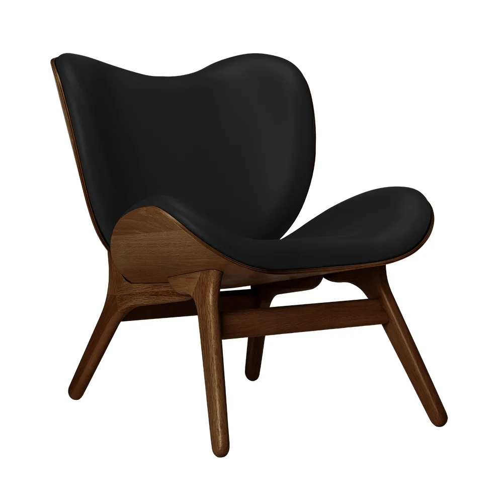 A Conversation Piece Loungestol Dark Oak/Hope Leather Black