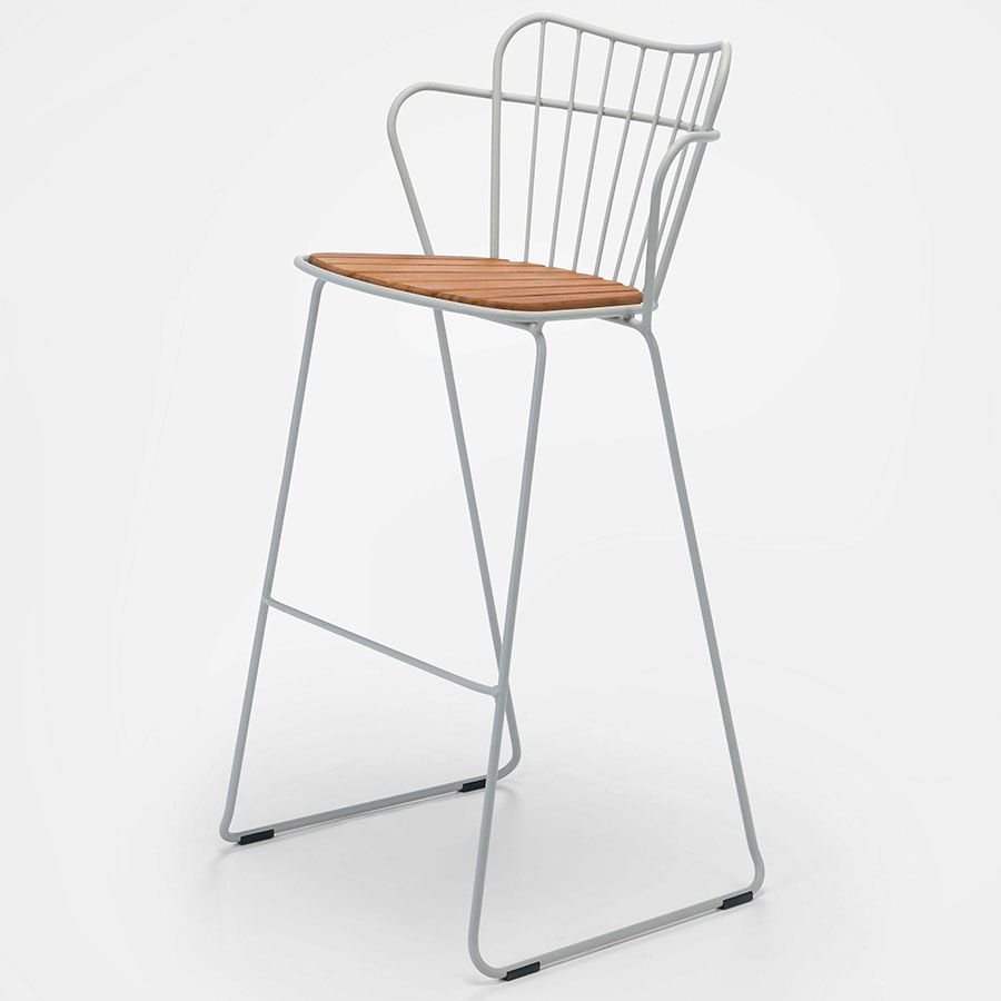 Produktfoto för Houe, Paon barstol vit/taupe stål