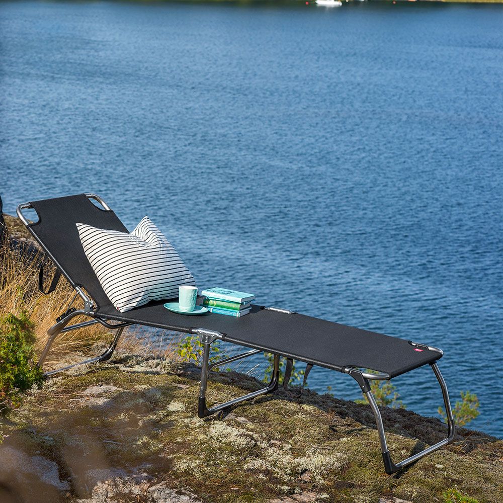 Amigo solsäng xxl svart aluminium/textilene 
