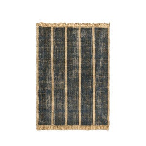 Athens Handvävd Jutematta 140x200 cm- Natural/Ink Blue