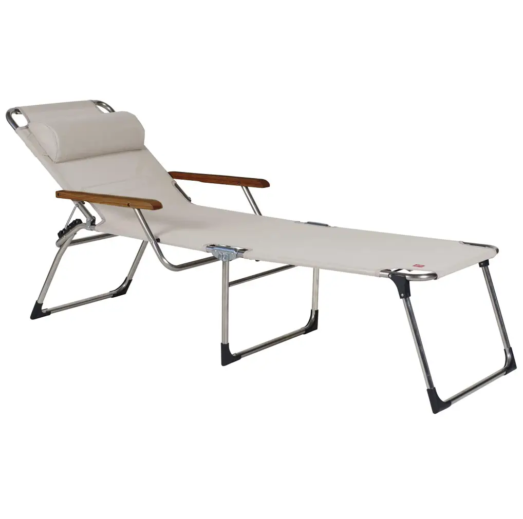 Amigo H40 solsäng med armstöd White/beige