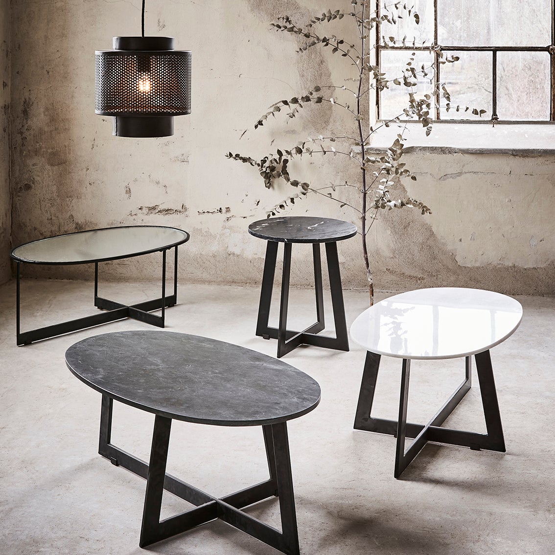 MILAN bord svart/glas 