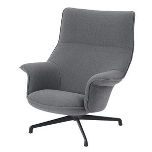 Doze Lounge Chair High Back Swivel Base - Ocean 80 Anthracite Black