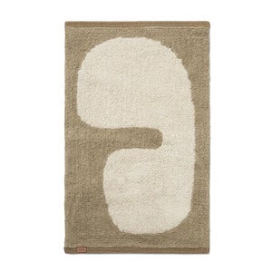 Tvättbar Badrumsmatta i Ekologisk Bomull Dark Taupe/Off-white