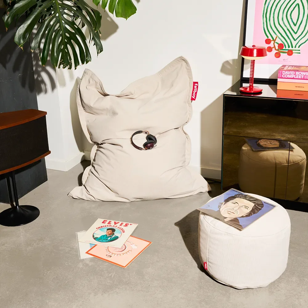 Recycled original slim cord Sittsäck cream