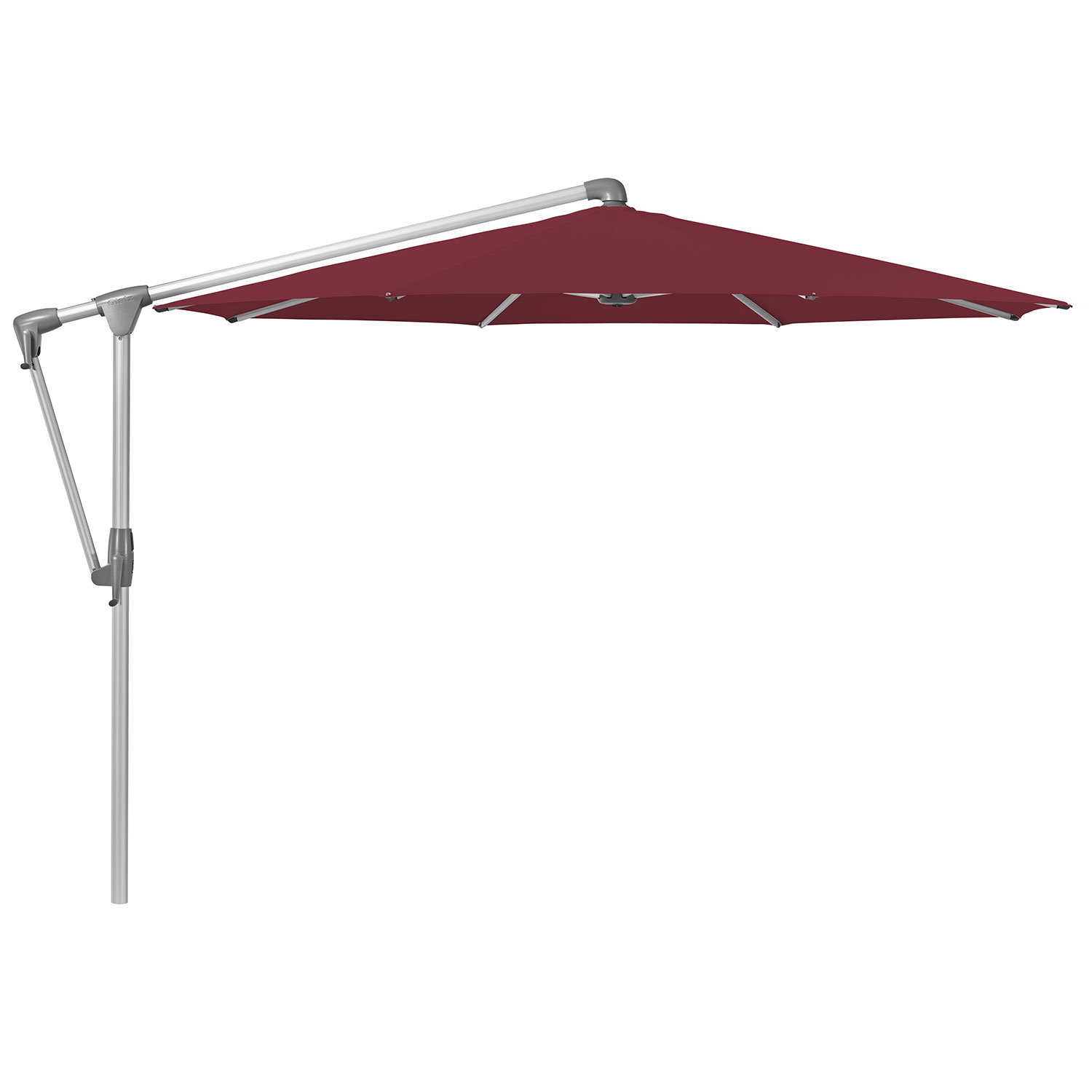 Glatz Sunwing Casa frihängande parasoll 330 cm kat.5 anodizerad alu / 645 burgundy