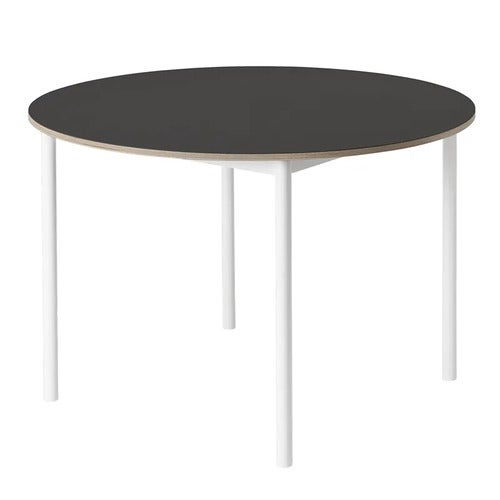 Base matbord110 cm - Black Nanolaminate Plywood White