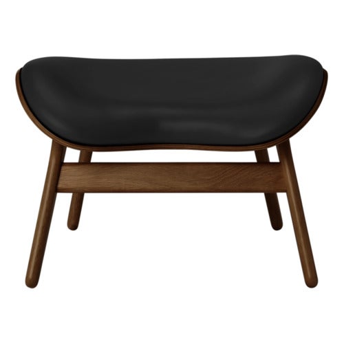 A Conversation Piece Ottoman Fotpall Dark Oak/Umage Leather Black