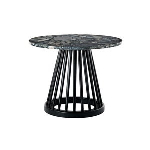 Fan bord svart stenskiva 60 cm pebble