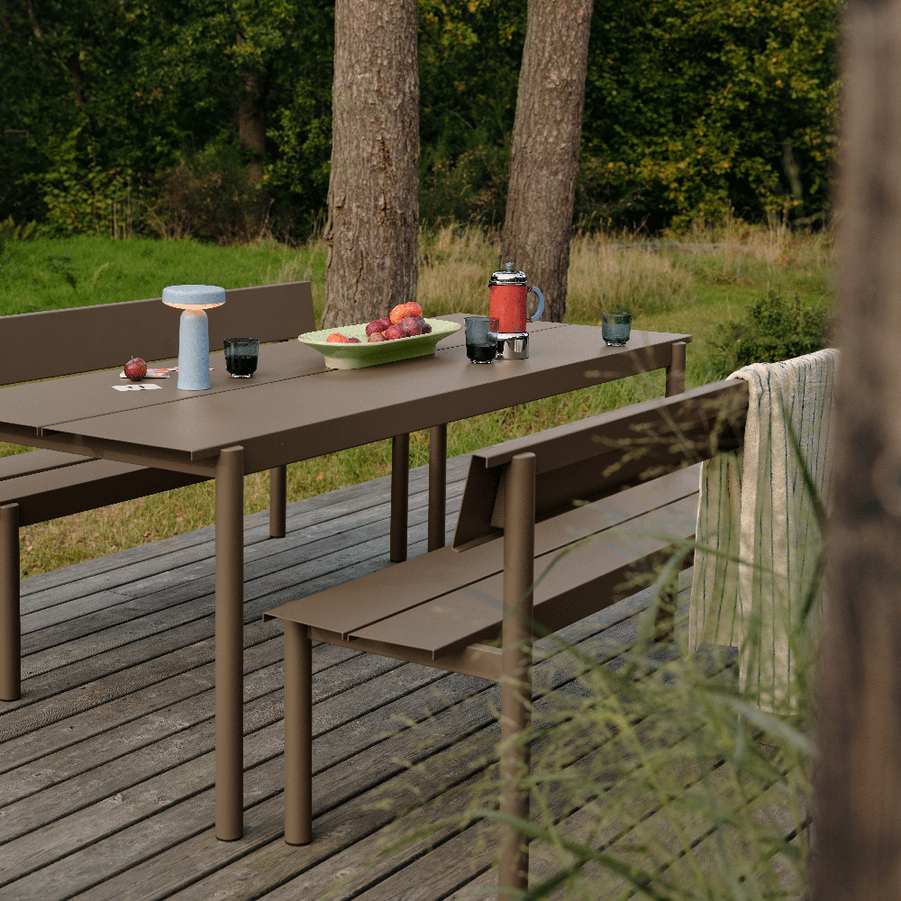 Stålbänk 170cm Linear Steel Taupe