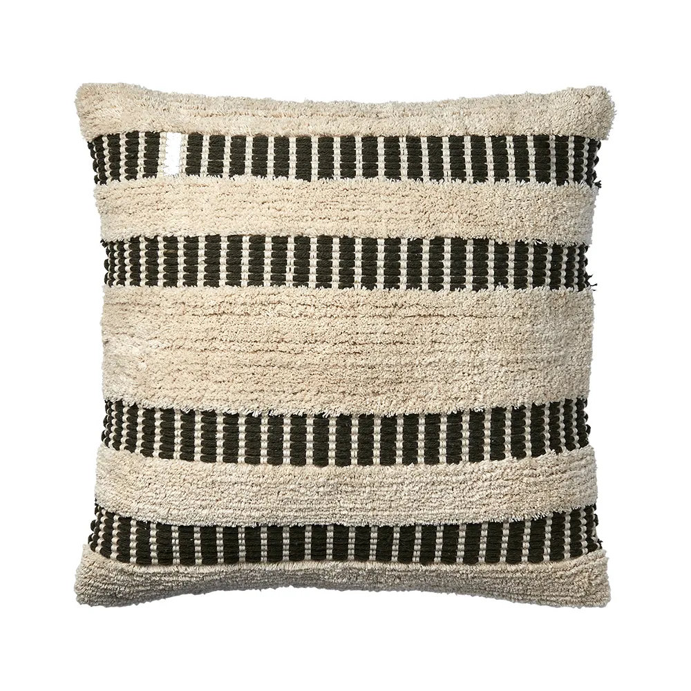 ANNA kuddfodral offwhite/grön