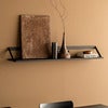 Ribbon hylla 140x20 cm svart ek/svart metall