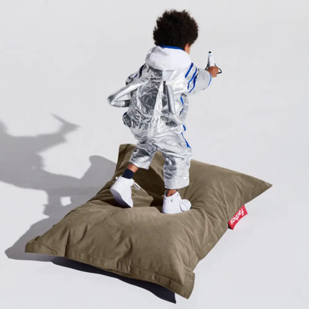 junior canvas sittsäck recycled taupe grey