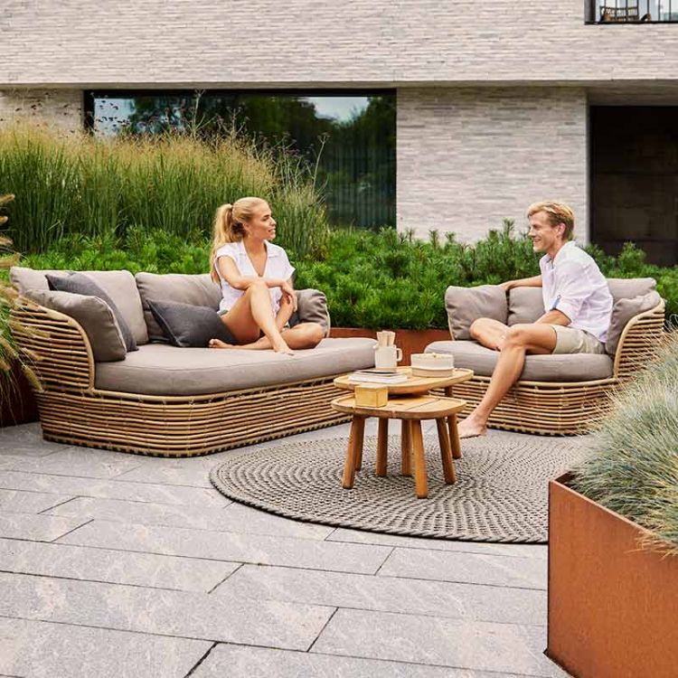 Basket loungesoffa Natural konstrotting inkl ljust Airtouch dynset