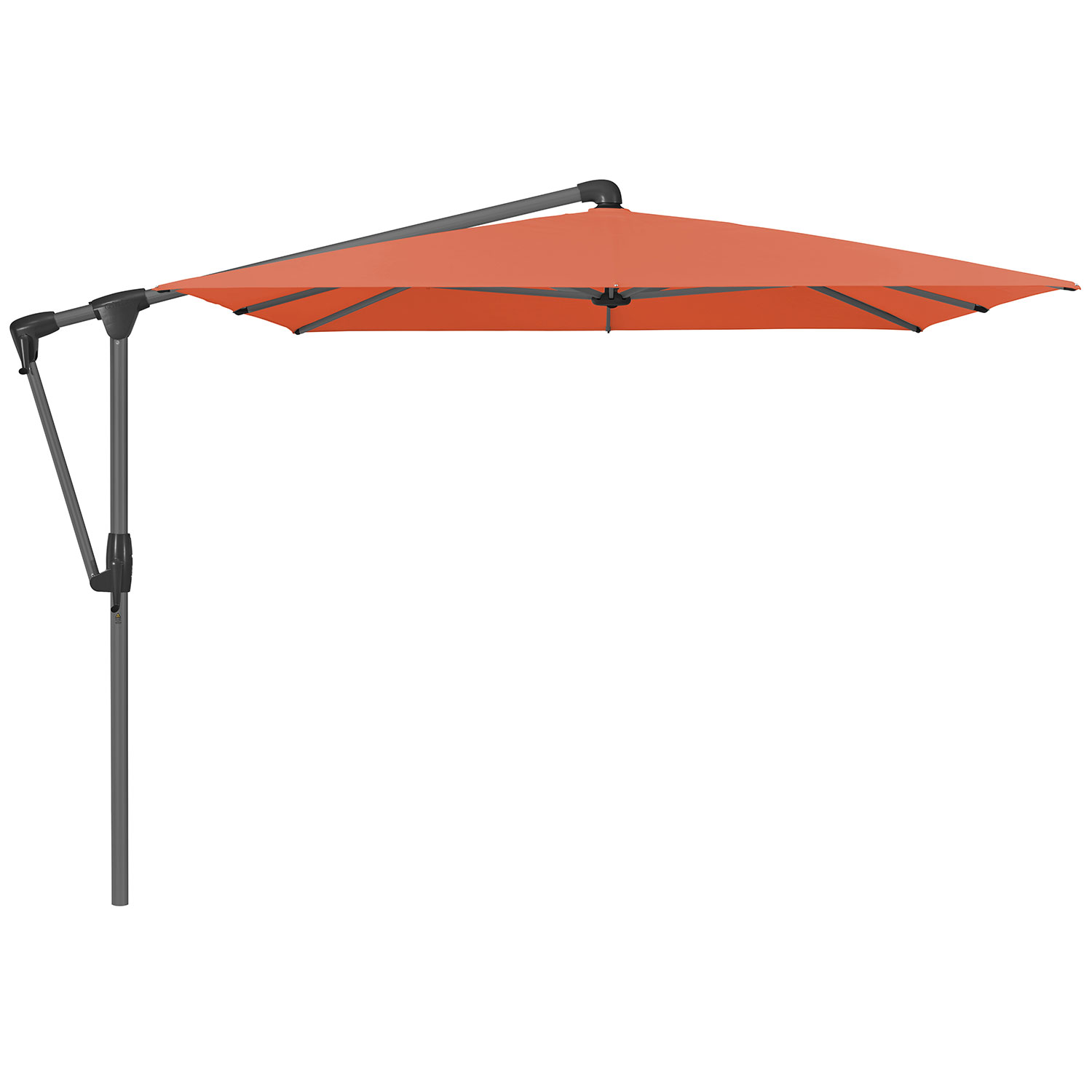 Glatz Sunwing Casa frihängande parasoll 300×240 cm kat.5 antracite alu / 660 papaya