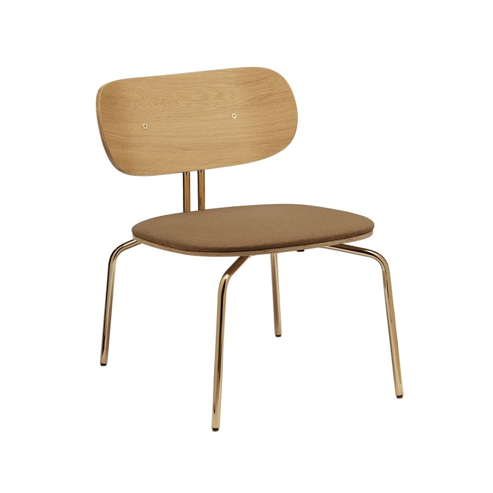 Curious Loungefåtölj Ek/Mässing Sugar Brown