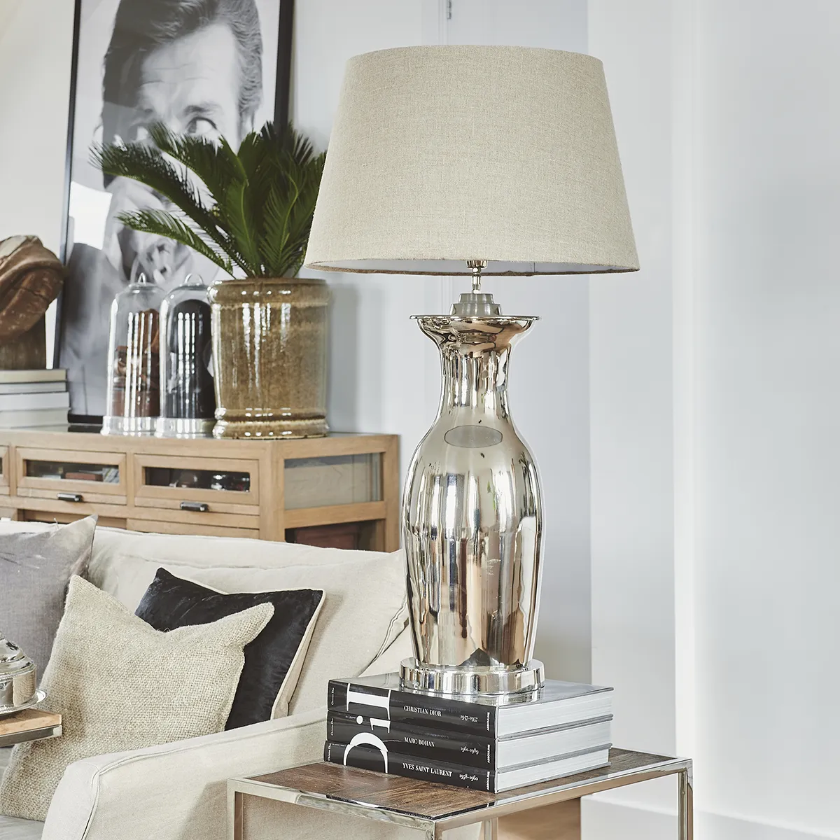 Bordslampa Roger Hotel H65 cm Silver