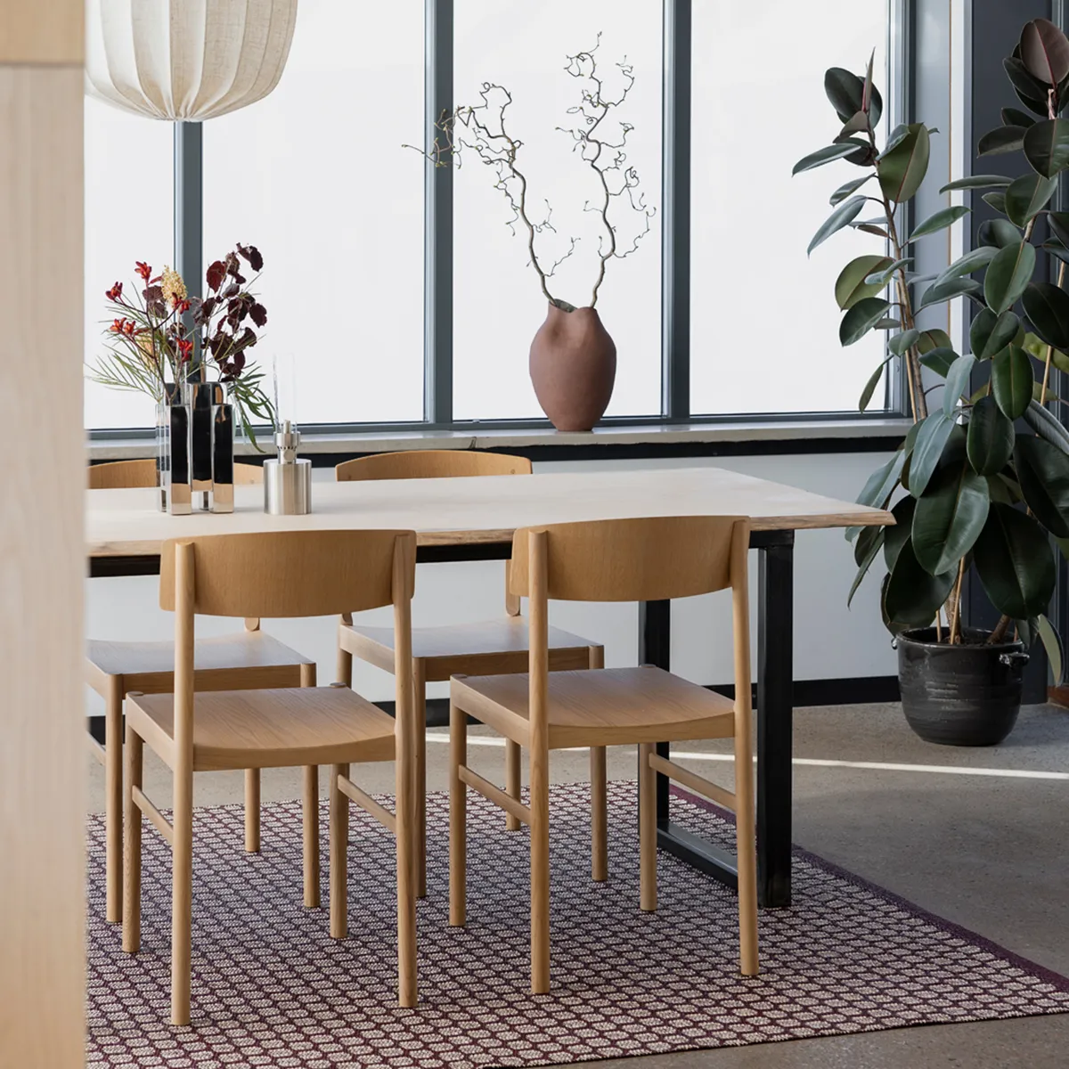 Vändbar Plastmatta MIMI Burgundy/Cream 70x300 cm