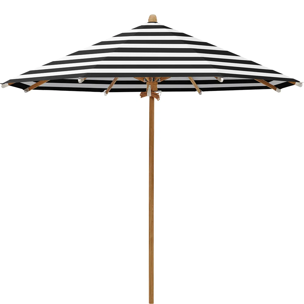 Glatz Teakwood parasoll 300 cm Kat.5 810 Black Stripe