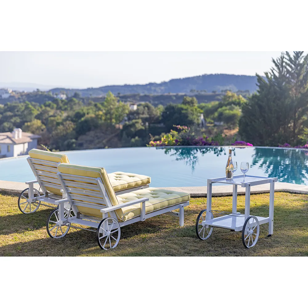 Liggvagn Med Armstöd Vit Alu 