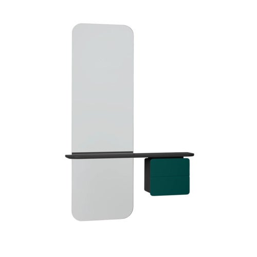 One More Look Spegel Svart ek/ Forest Green