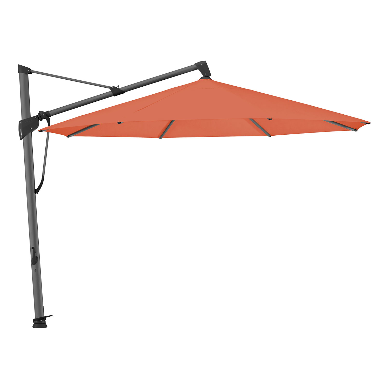 Sombrano S+ frihängande parasoll 350 cm kat.5 antracite alu / 660 papaya