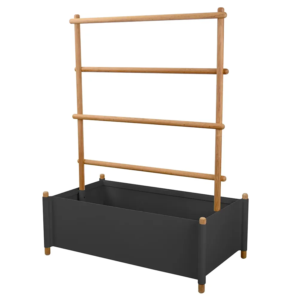 Sticks planter 103x58 cm med ställning Teak/Grey