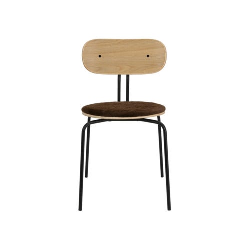 Curious Matstol Ek/Svart Metall Teddy Brown