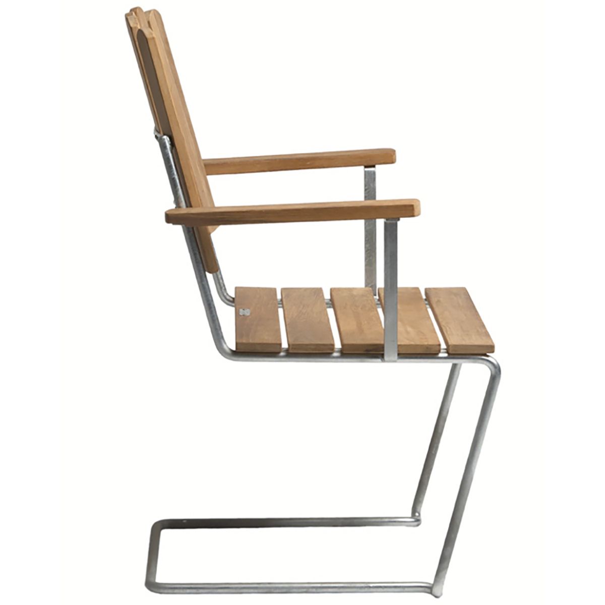 A2 Fåtölj Obehandlad Teak / Varmförzinkat Stativ