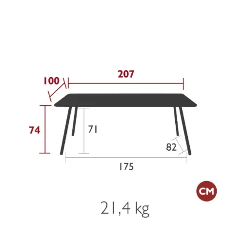 Luxembourg matbord 100x207 cm Acapulco blue