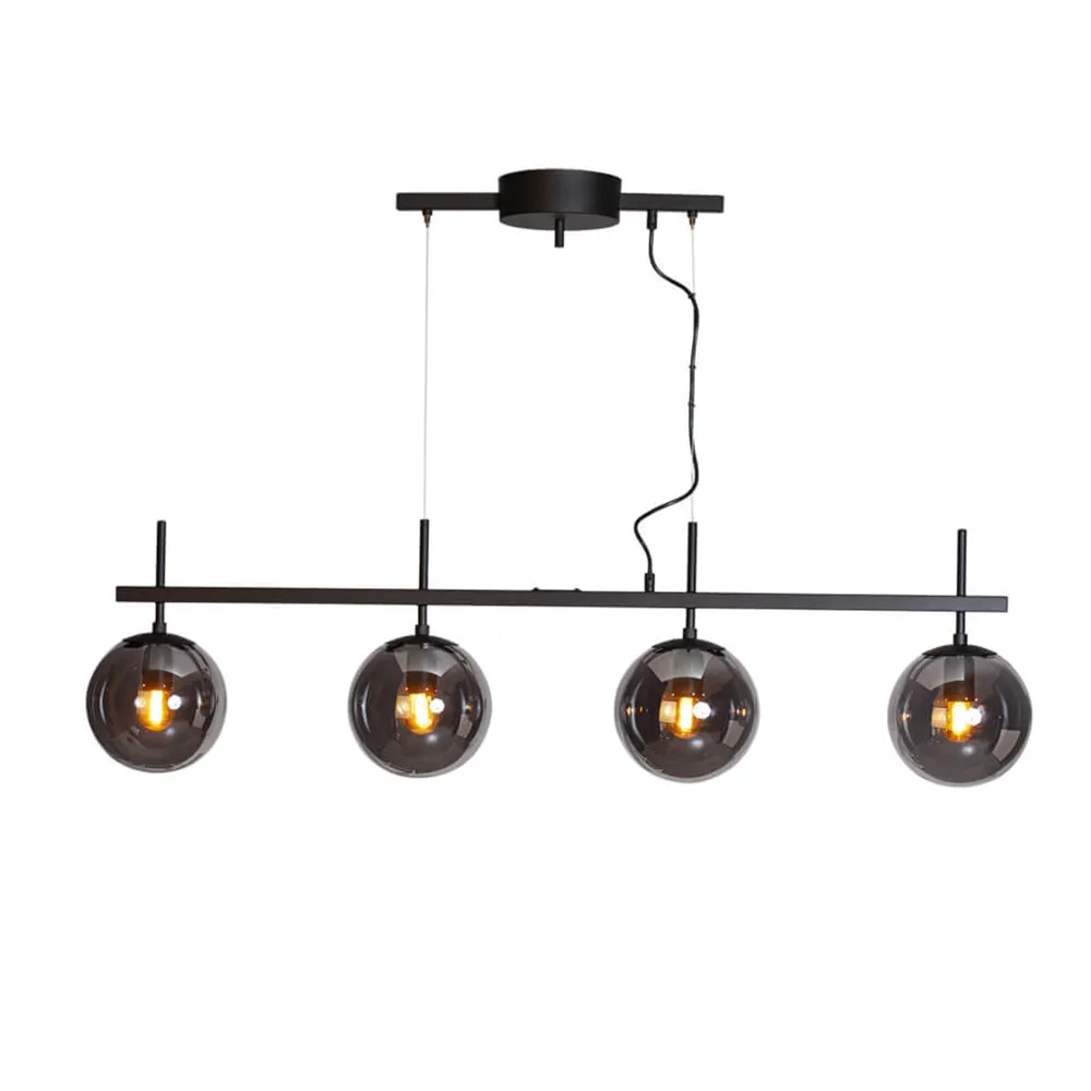 Boyle taklampa 4 lampor Rökgrå