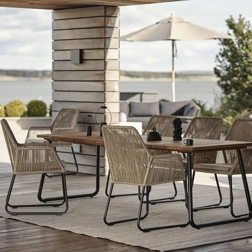 Nolli matbord 90x175 cm svart/teak 