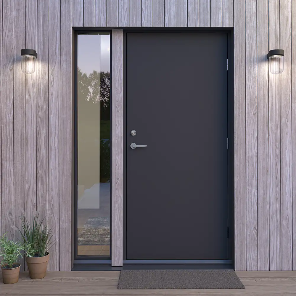 Moon vägglampa IP44 svartstruktur LED