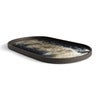 Organic glas bricka oval M svart