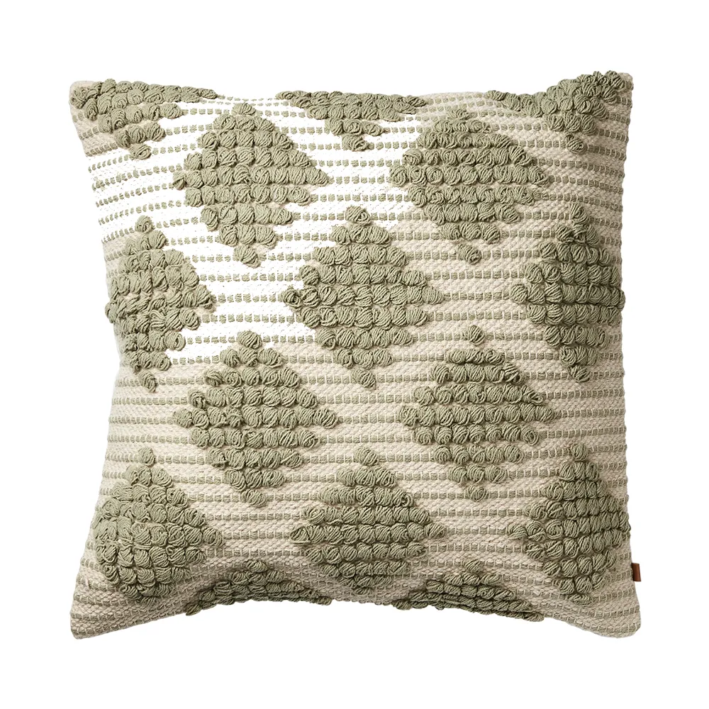 MINNA Kuddfodral Grön/elfenben 