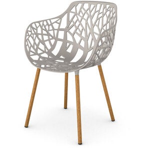 Forest karmstol med Iroko klädda ben Powder Grey 