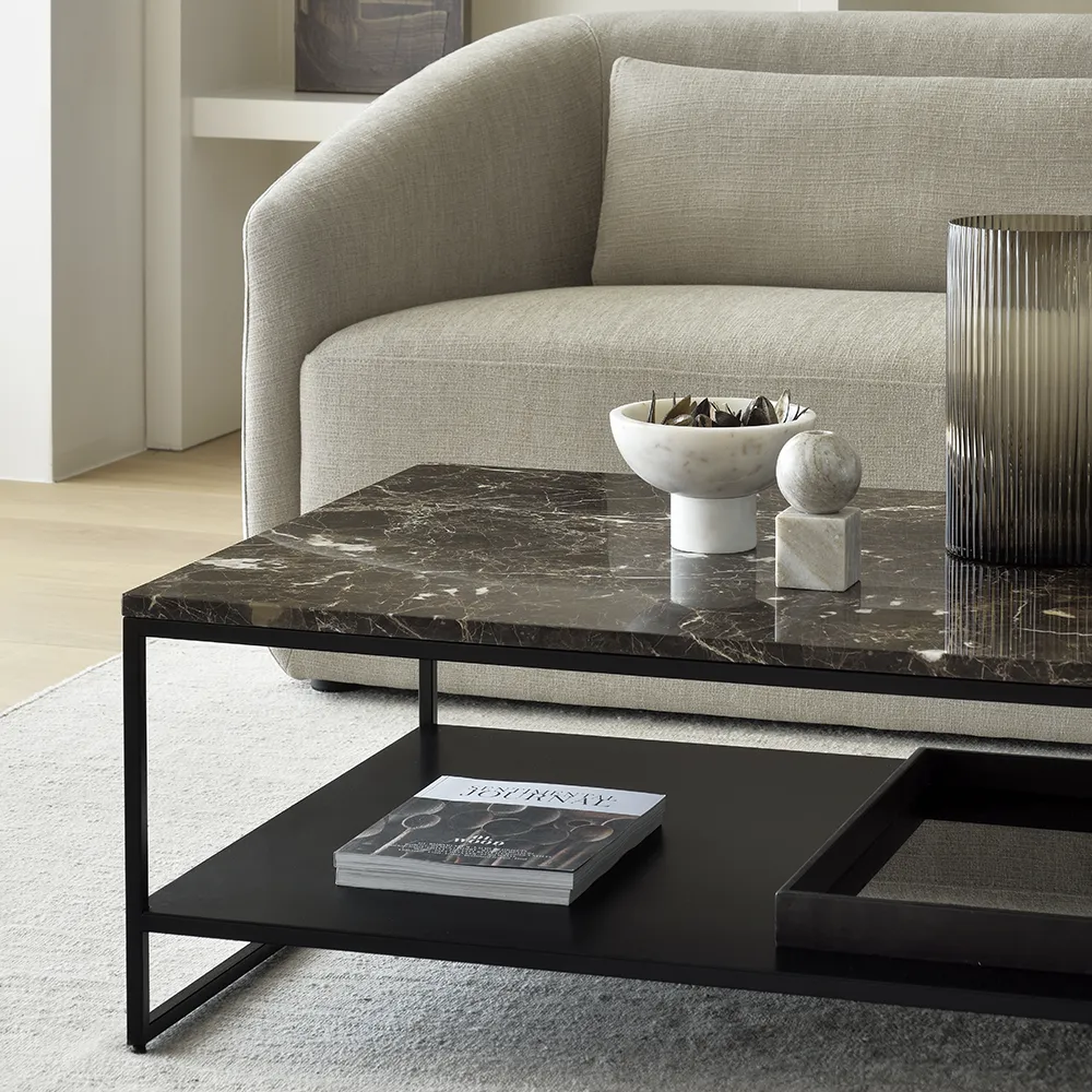 Stone Soffbord Dark Emperador