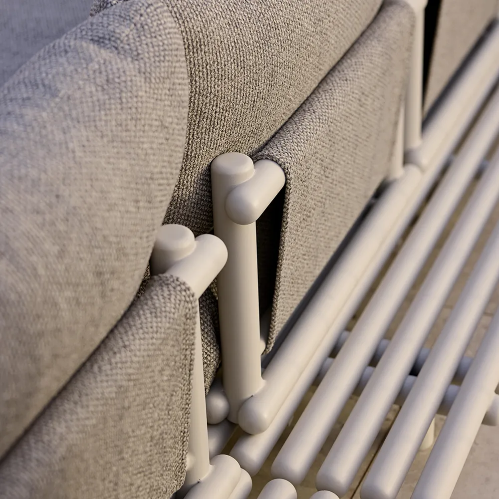 Sticks hörnsoffa Alu/desert sand