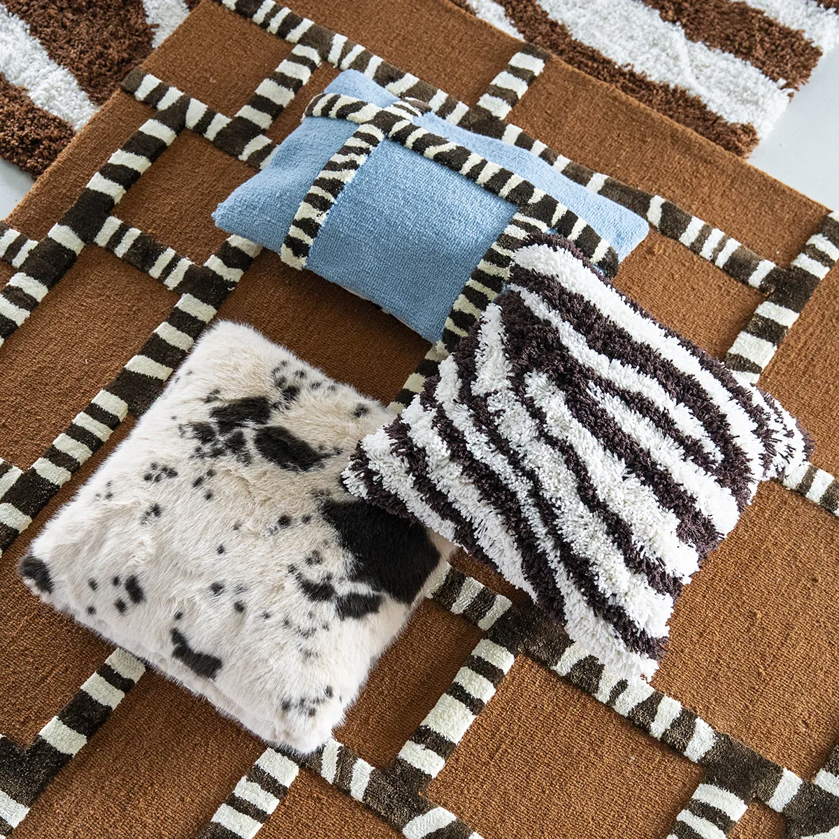 Prydnadskudde Marty Zebra Brown