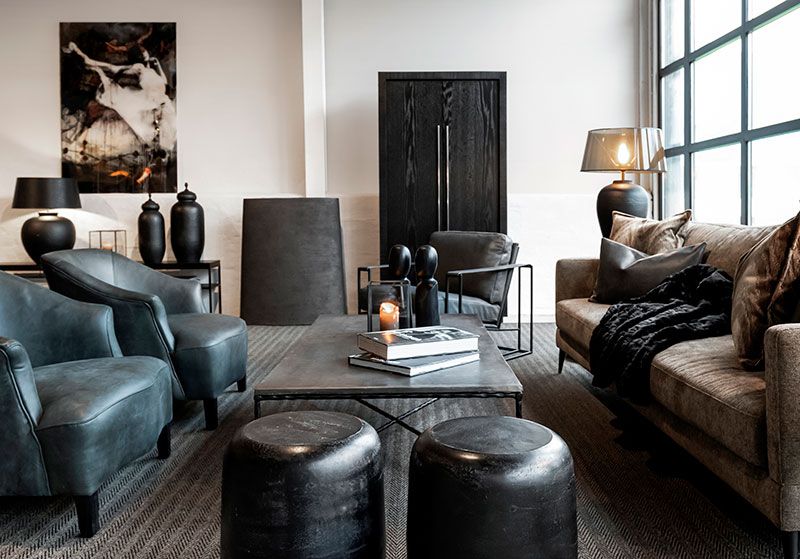 Bellagio Fåtölj Skinn/Mässing