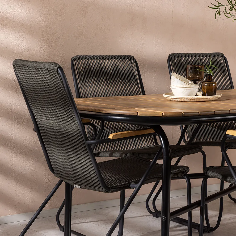 Bois Matstol Mörkgrå 2-pack