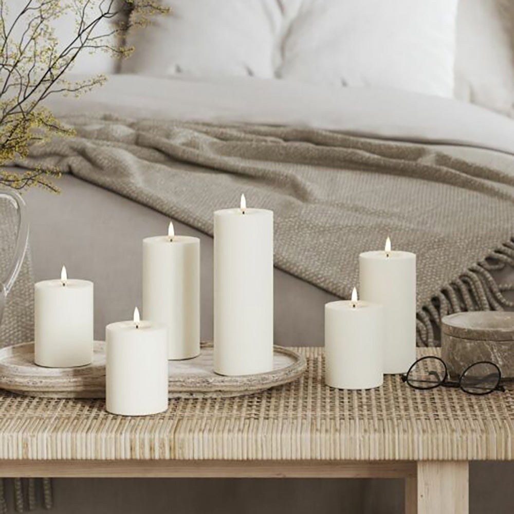 LED blockljus 7,5x20 cm vit