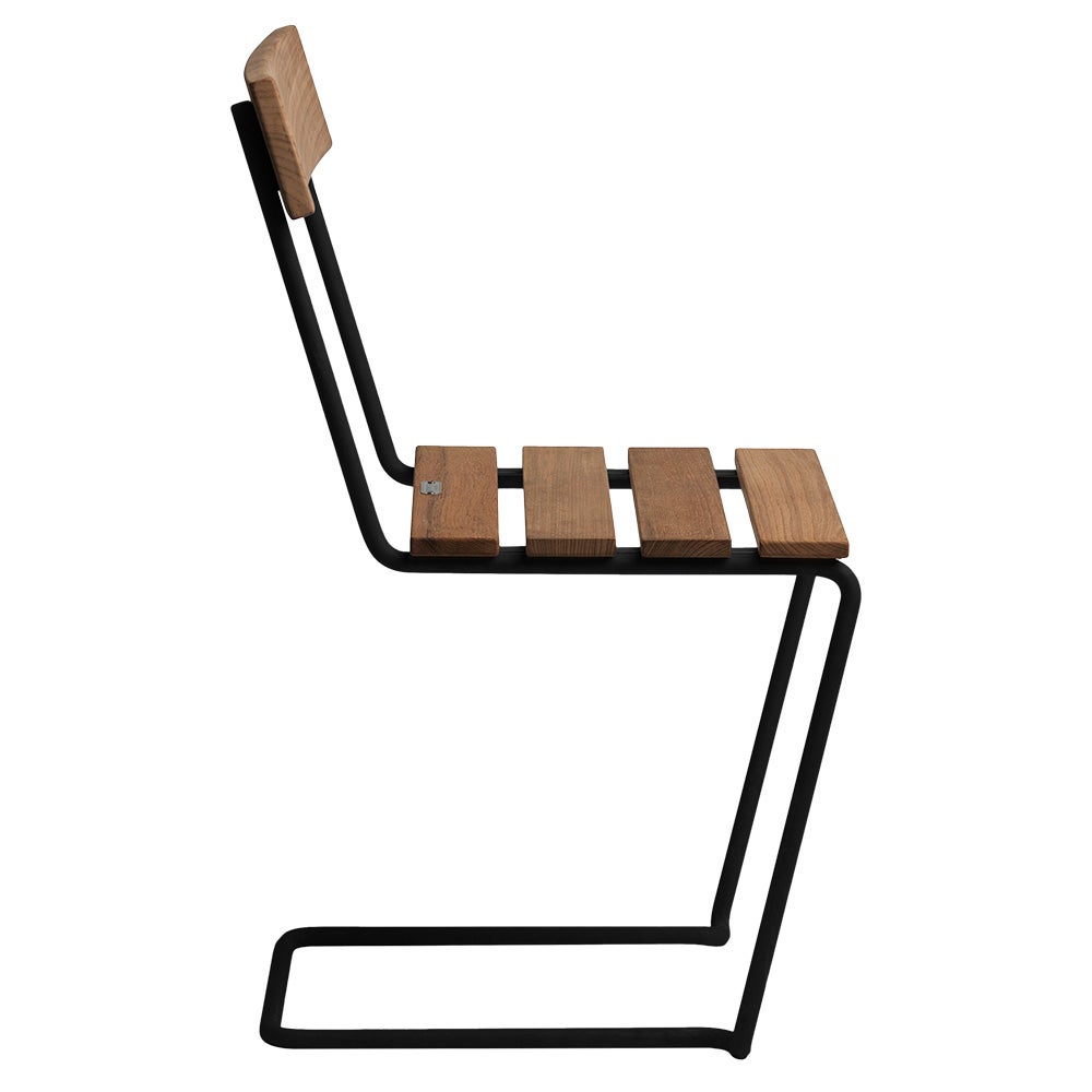 Stol 1 Obehandlad Teak / Svart Stativ