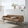 Outline Sofa 3-Seater - Black Base - Refine Leather Cognac Black